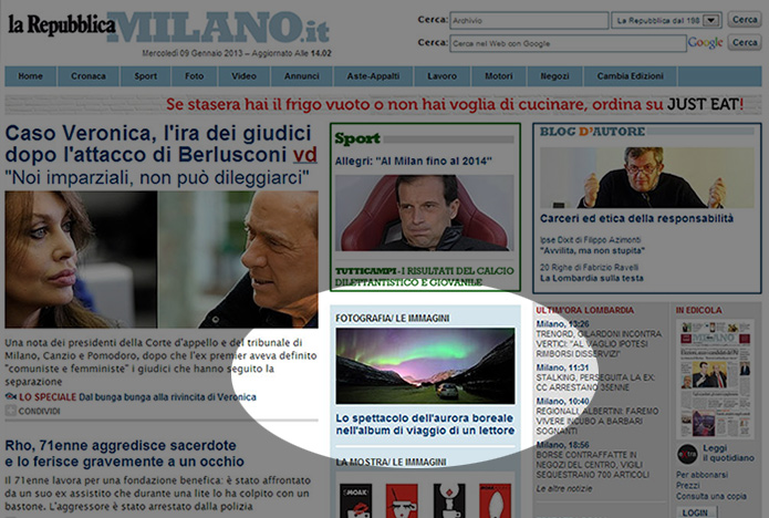 Repubblica Milano: Lo spettacolo dell’aurora boreale